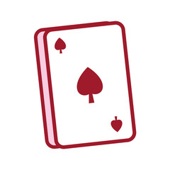 flat line colored poker cards over white background  vector illustration