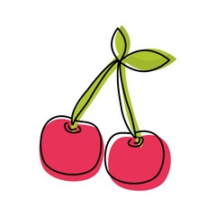 colorful cherries over white background  vector illustration