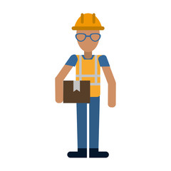 Worker avatar full body icon vector illustration graphic design