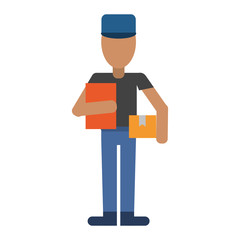 Courier avatar full body icon vector illustration graphic design