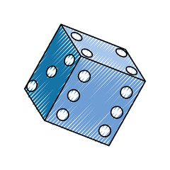 flat line colored dice over white background  vector illustrtion