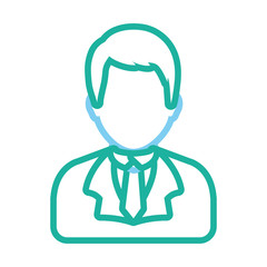 flat line colored  man job over white background  vector illustration