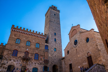 Beautiful view of the medieval town of San Gimignano, Tuscany, Italy