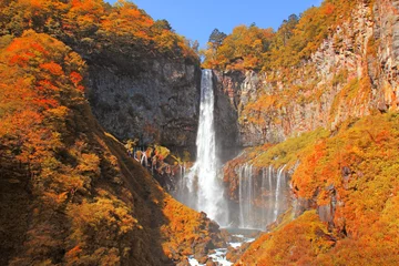 Zelfklevend Fotobehang Kegon Falls in Autumn Season ,Nikko ,Japan. © doraclub