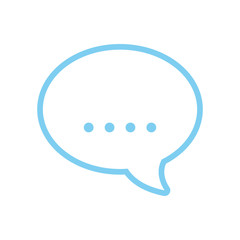 flat line colored chat bubbles over white  background  vector illustration