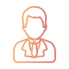 flat line colored  man job over white background  vector illustration