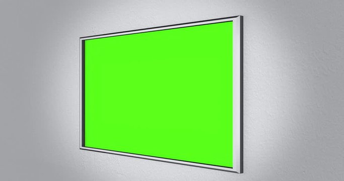 Camera slowly zooms up the side of 4K UHD TV on Wall ALT