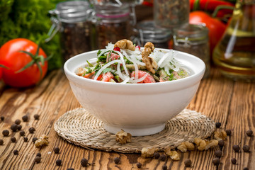 Salad with tomatoes and cucumbers