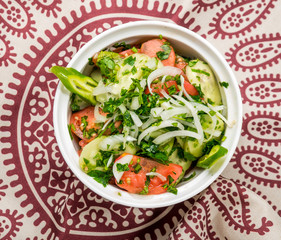 Salad with tomatoes and cucumbers