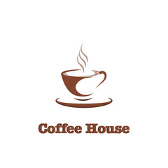 Coffee cup, hot drink logo design template for coffee house, restaurant menu, banner