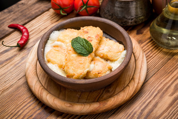 fried cheese on the plate