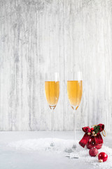 Glasses of champagne at new year's eve.