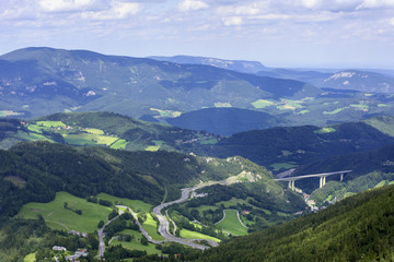 Alpen view to valley highway