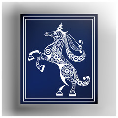 Graphic illustration with abstract unicorn 14