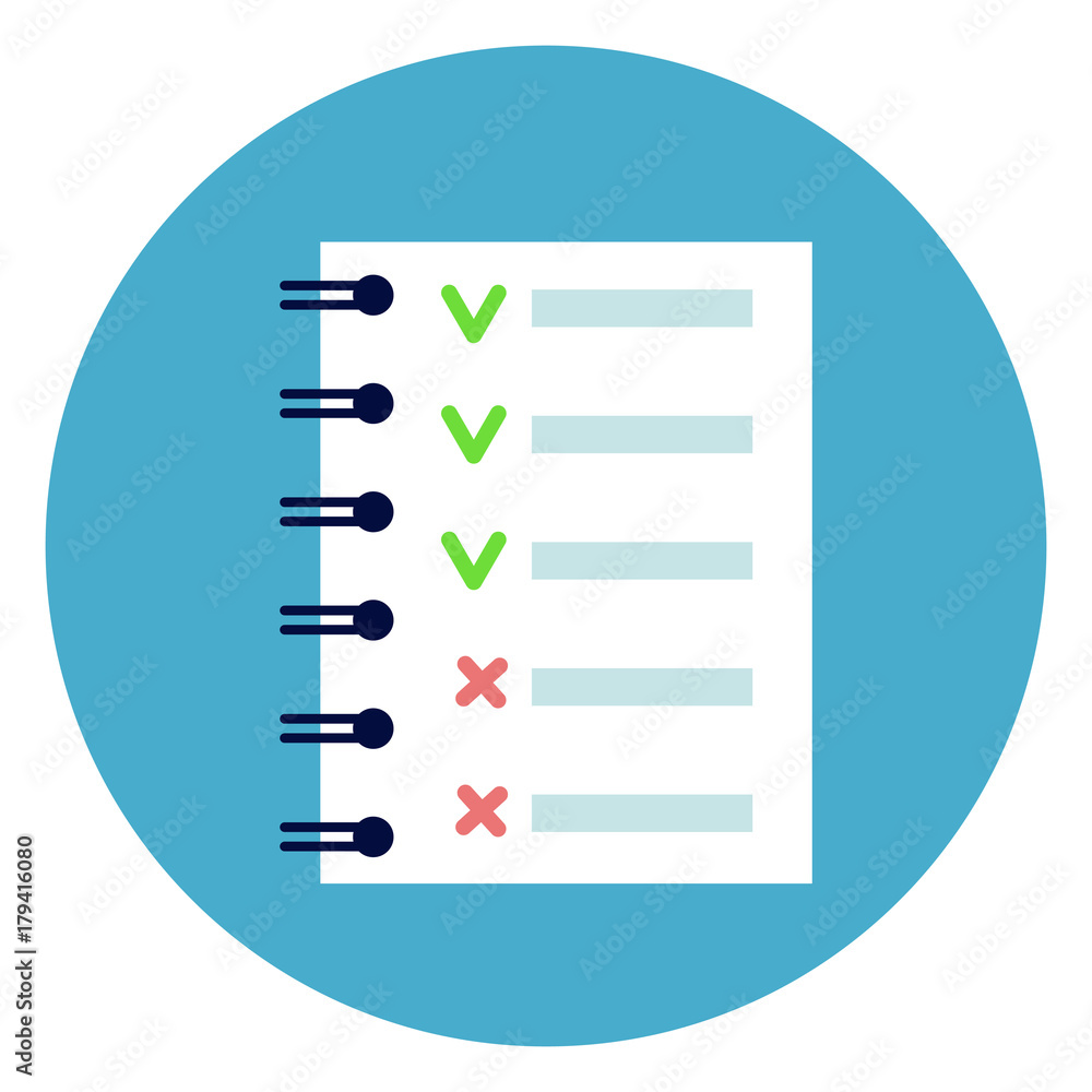 Poster notebook list with green and red tips