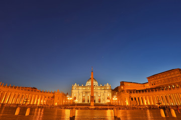 Fototapeta na wymiar View of Saint Peters Square in Vatican, Rome