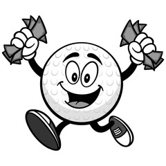 Golf Ball with Money Illustration