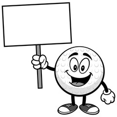 Golf Ball with Sign Illustration