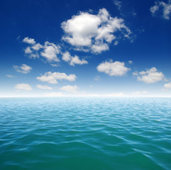 Blue sea water surface