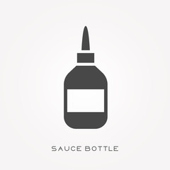 Silhouette icon sauce bottle