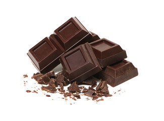 broken bar of dark chocolate