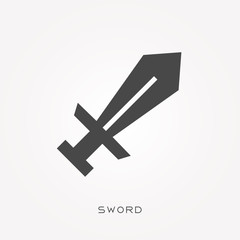 Silhouette icon sword