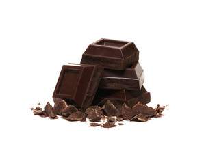 chocolate bars isolated on white