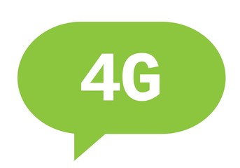 4G text in green simple speech bubble.