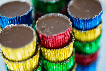 Ice cream confectionery, chocolate as a background