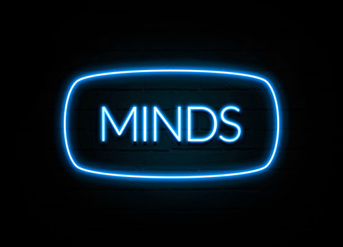 Minds  - Colorful Neon Sign On Brickwall