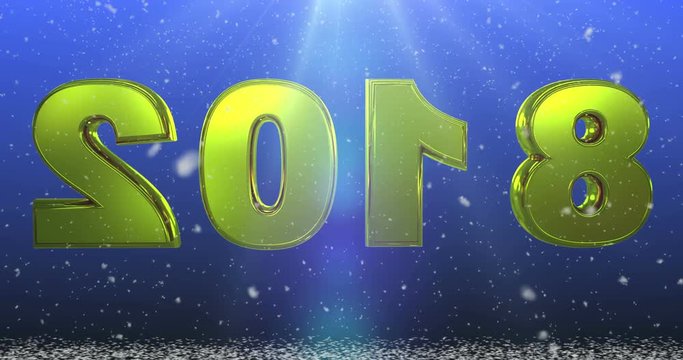 gold numbers 2018 on a blue background