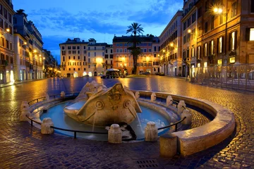 Papier Peint photo autocollant Fontaine Fountain Barcaccia in Rome