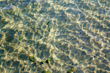 Refraction of light on the sea surface.