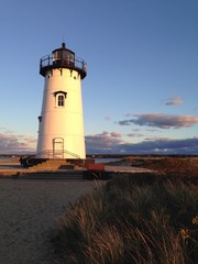 The Edgartown Lighthouse at Dusk in Martha's Vineyard, Massachusetts