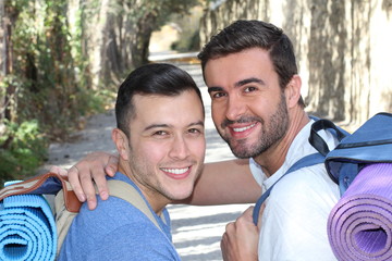 Gay couple enjoying a hike