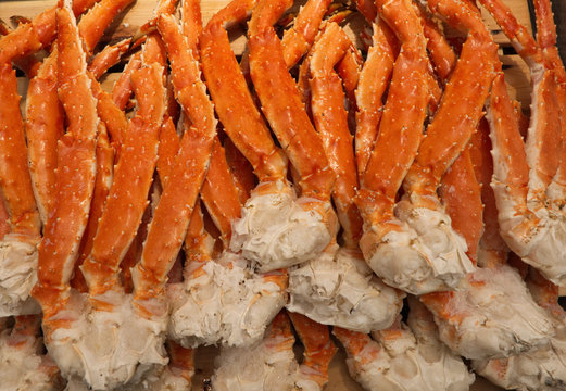 Raw Taraba king crab or Alaska Crab