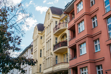 residential houses in a row at friedrichshain, berlin
