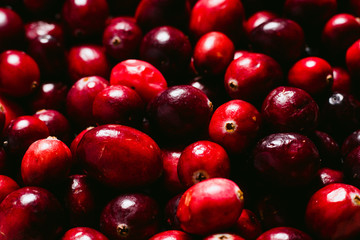 Detailaufnahme von vielen Cranberries in einer Schale