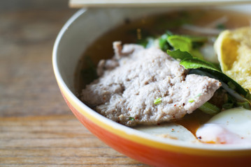 Noodle on wooden table