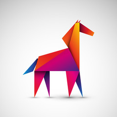koń origami wektor