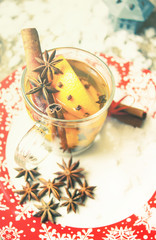 Winter time: hot wine with spices