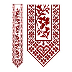 Traditional embroidery. Vector illustration of ethnic seamless ornamental geometric patterns for your design