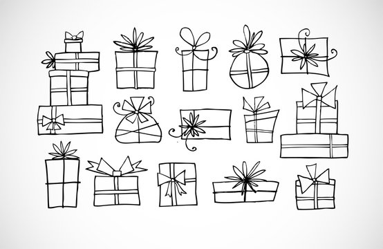 Doodle Christmas Gift Boxes