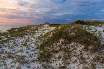 The last colors of sunset fade away over St. Joseph Peninsula State Park, Florida