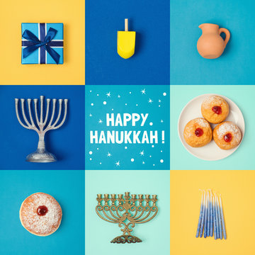 Jewish holiday Hanukkah banner design