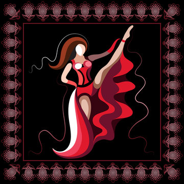 Graphical illustration with the cabaret dancer 4