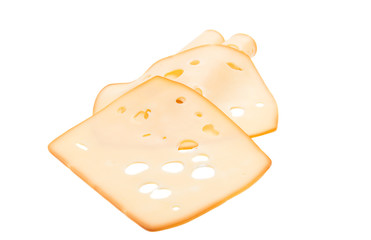 sliced cheese isolated