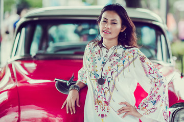 Asian women are posing poses