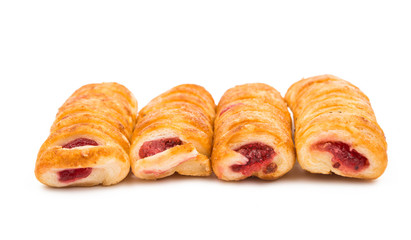 puff pastry with jam isolated