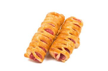 puff pastry with jam isolated
